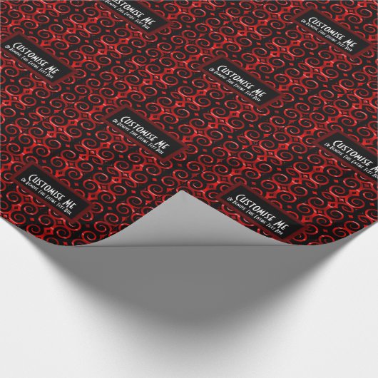 特徴的な黒い渦巻き旋回（赤） ラッピングペーパー (角)