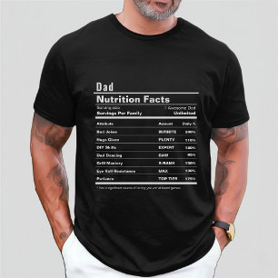 特性おもしろいパパカスタム父の日の栄養事実 Tシャツ