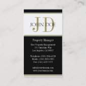 特性マネージャーの金ゴールドのストライプW/W 名刺 (裏面)