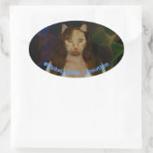 特性子猫 楕円形シール (バッグ)