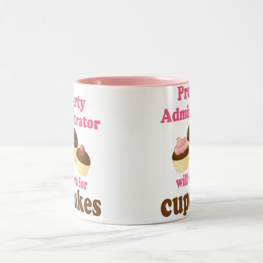 特性Adminstratorはカップケーキの仕事Gのために働きます ツートーンマグカップ (中央)