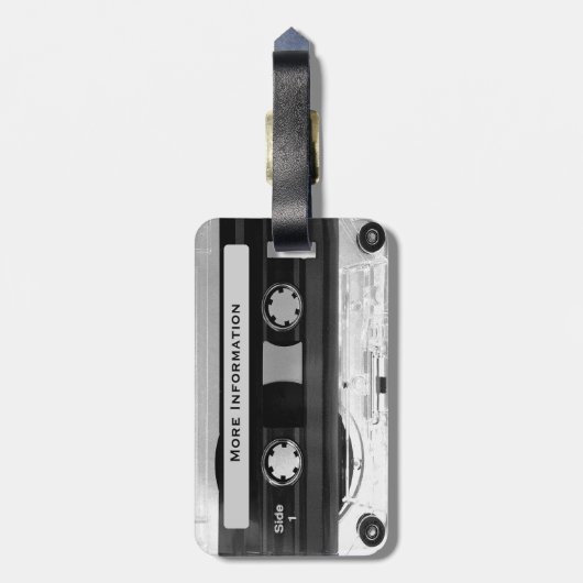 特有なオーディオ・カセットテープの効果の荷物のラベル ラゲッジタグ (裏面縦)