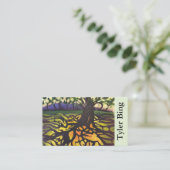 特有な抽象美術の「Lifeの木 名刺 (スタンド正面)