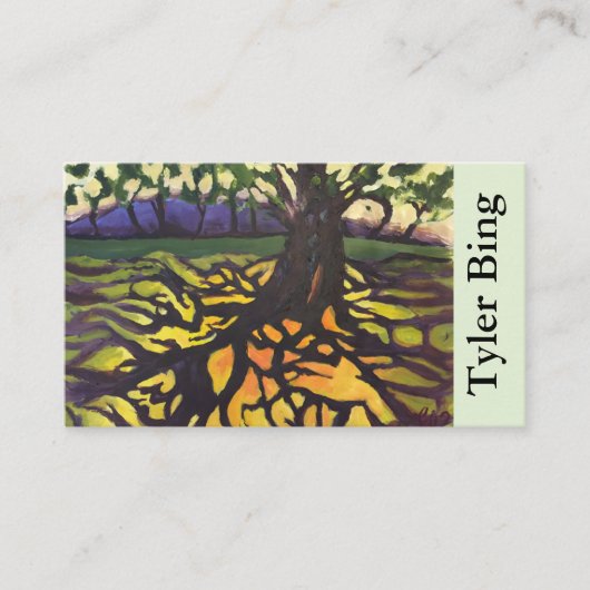 特有な抽象美術の「Lifeの木 名刺 (正面)