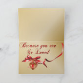 特殊なステップドーター金ゴールドとレッドフィリグリーハート  シーズンカード (内部)