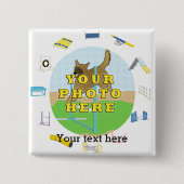 特殊な個人用の犬の敏捷性 缶バッジ (正面)