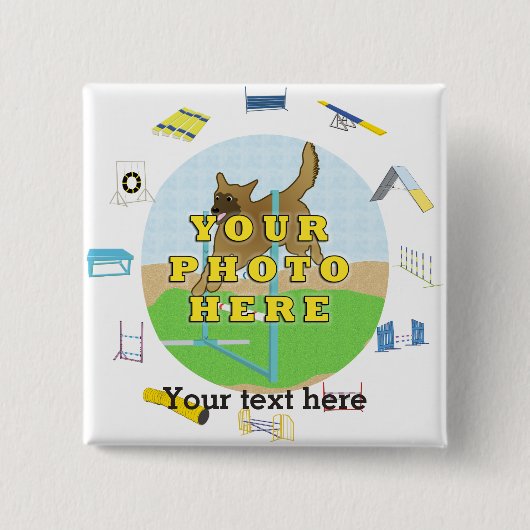 特殊な個人用の犬の敏捷性 缶バッジ (正面)