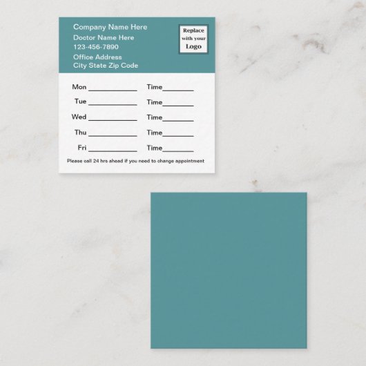 特殊な大きな医療アポイントメントカード垂直 スクエア名刺 (正面/裏面)