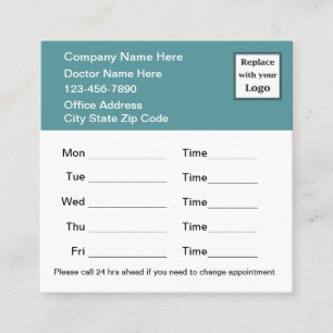 特殊な大きな医療アポイントメントカード垂直 スクエア名刺