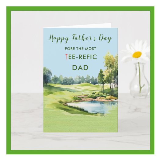 特殊な水の色の父のデイカードゴルフテーマ カード