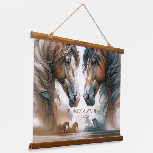 特殊な馬のブラウン結婚ズ 吊り下げ型タペストリー (傾斜あり)
