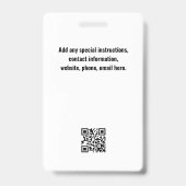 特殊イベントセキュリティパス バッジ (裏面)