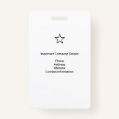 特殊イベントセキュリティパス – 写真I.D. バッジ (裏面)