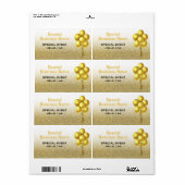 特殊イベントバルーン金ゴールドグリッター名タグ ラベル (フルシート)