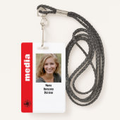 特殊イベントプレスパスと写真I.D. バッジ (正面ランヤード)