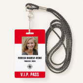 特殊イベントV.I.P.パス – 写真I.D. バッジ (正面ランヤード)