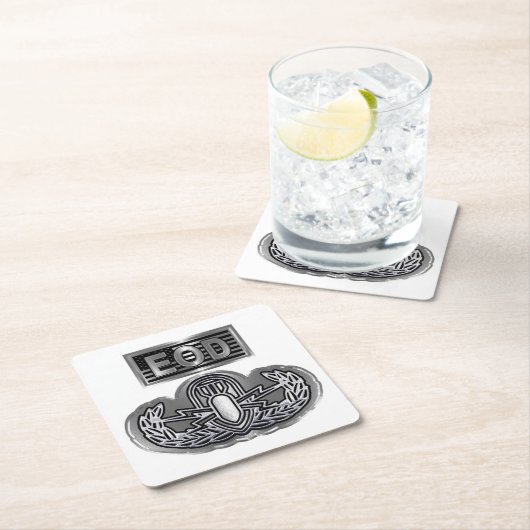 特殊デザイン「EODバッジとEODフラグ」 スクエアペーパーコースター (インサイチュ)