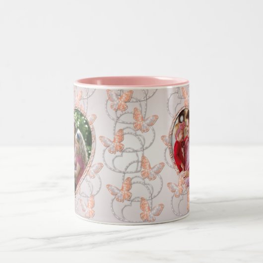 特殊ハート蝶マグ ツートーンマグカップ (中央)