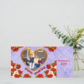 特殊バレンタインバラハートフレームフォトカード シーズンカード (スタンド正面)