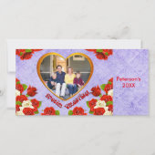 特殊バレンタインバラハートフレームフォトカード シーズンカード (正面)