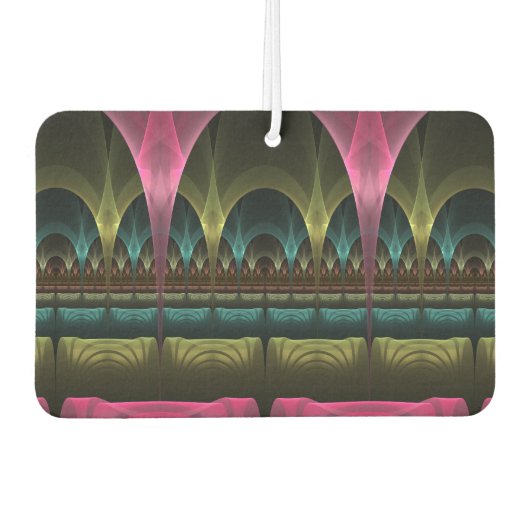 特殊ファンタジーパターン抽象芸術フラクカラフルトル カーエアーフレッシュナー (正面)