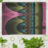 特殊ファンタジーパターン抽象芸術フラクカラフルトル キッチンタオル (折り畳み)