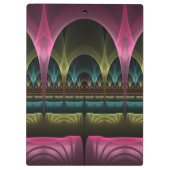 特殊ファンタジーパターン抽象芸術フラクカラフルトル クリップボード (裏面)