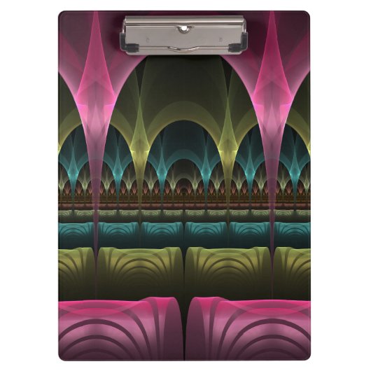 特殊ファンタジーパターン抽象芸術フラクカラフルトル クリップボード (正面)