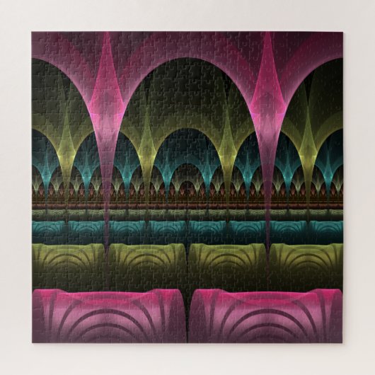 特殊ファンタジーパターン抽象芸術フラクカラフルトル ジグソーパズル (縦)