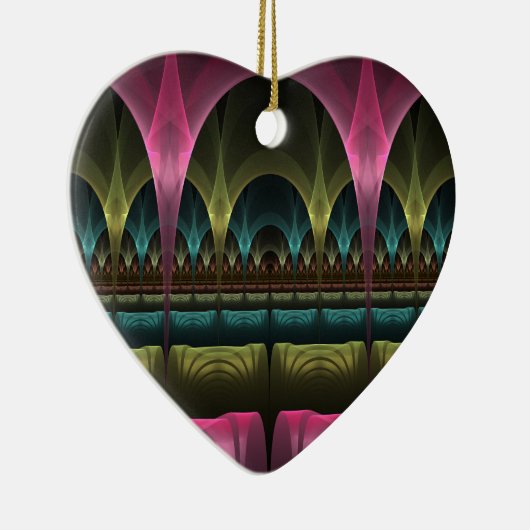 特殊ファンタジーパターン抽象芸術フラクカラフルトル セラミックオーナメント (右)