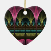 特殊ファンタジーパターン抽象芸術フラクカラフルトル セラミックオーナメント (裏面)