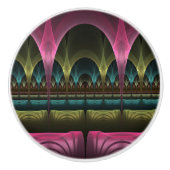 特殊ファンタジーパターン抽象芸術フラクカラフルトル セラミックノブ (正面)