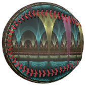 特殊ファンタジーパターン抽象芸術フラクカラフルトル ソフトボール (正面左)