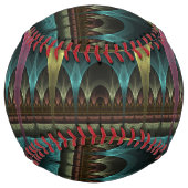 特殊ファンタジーパターン抽象芸術フラクカラフルトル ソフトボール (正面)