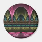 特殊ファンタジーパターン抽象芸術フラクカラフルトル マグネット (正面)