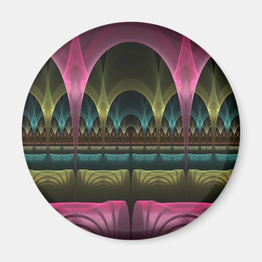 特殊ファンタジーパターン抽象芸術フラクカラフルトル マグネット (正面)