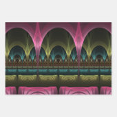 特殊ファンタジーパターン抽象芸術フラクカラフルトル ラッピングペーパーシート (正面3)