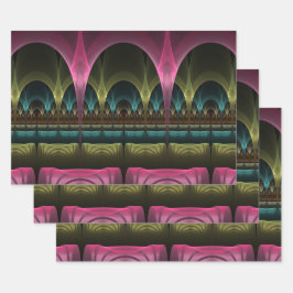 特殊ファンタジーパターン抽象芸術フラクカラフルトル ラッピングペーパーシート