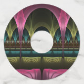 特殊ファンタジーパターン抽象芸術フラクカラフルトル ワイングラスタグ (裏面)