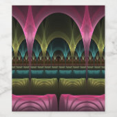 特殊ファンタジーパターン抽象芸術フラクカラフルトル ワインラベル (シングルラベル)