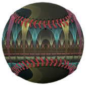 特殊ファンタジー抽象芸術カラフルフラクタルの自己名 ソフトボール (裏面)