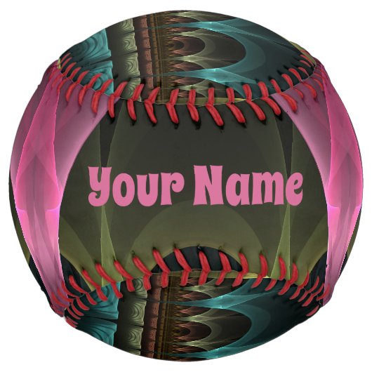 特殊ファンタジー抽象芸術カラフルフラクタルの自己名 ソフトボール (正面)