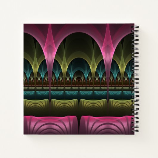 特殊ファンタジー抽象芸術カラフルフラクタルの自己名 ノートブック (裏面)