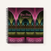 特殊ファンタジー抽象芸術カラフルフラクタルの自己名 ノートブック (正面)