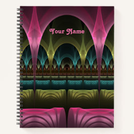 特殊ファンタジー抽象芸術カラフルフラクタルの自己名 ノートブック