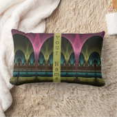 特殊ファンタジー抽象芸術カラフルフラクタルの自己名 ランバークッション (ブランケット)