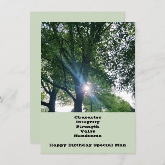 特殊マン誕生日フラットグリーティングカード (正面/裏面)