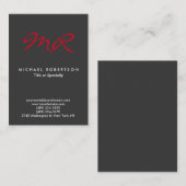 特殊モノグラムグレーレッドクリーン 名刺 (正面/裏面)