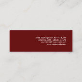 特殊ユニークグレー濃い赤スリム スキニー名刺 (裏面)