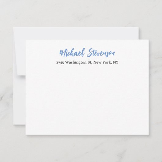 特殊ユニーク青クラシカル白 出欠カード (正面)